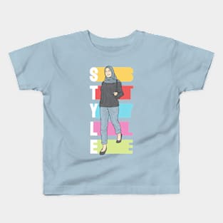 Hijab Blue Jeans Kids T-Shirt